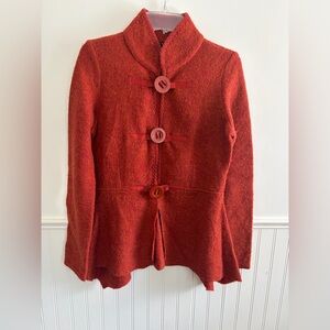 Women's Orange Wool Blazer